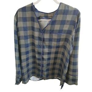 SUMMERSALT Womens Size L  Plaid button down Long Shirt
